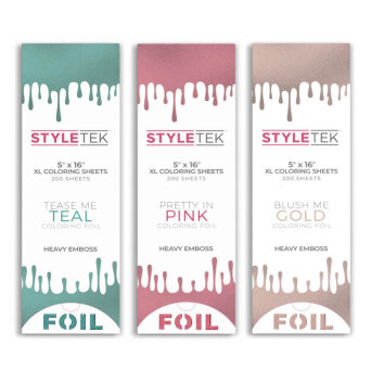 Styletek Coloring Sheets XL, folia do balejażu i koloryzacji włosów, różne kolory 200szt.