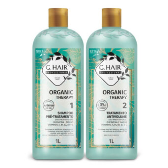 INOAR G.Hair Organic Therapy Zestaw do wygładzania włosów Keratyna 1000ml + szampon 1000ml do kuracji włosów