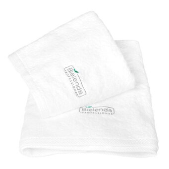 Bielenda, ręcznik biały kosmetyczny z logo, rozmiary 50x100 i 70x140cm