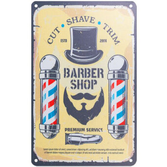 Activ Barber B018 Tablica ozdobna do salonu barberskiego 20x30cm