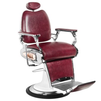 Gabbiano Moto Style Fotel barberski bordowy dostępny w 48H