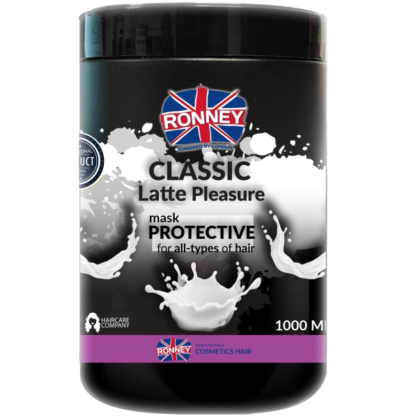 RONNEY Mask Classic Latte Pleasure Protective Maska proteinowa do każdego rodzaju włosów 1000ml